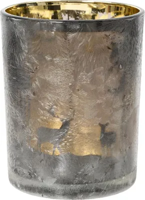 Productafbeelding van Theelichthouder glas d10h12 cm goud Decoris