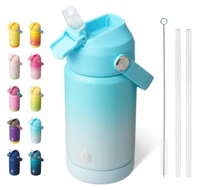 Productafbeelding van Omgoods - Geïsoleerde Waterfles met Rietje - 350 ml