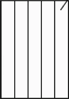 Produktbild von Duschtrennwand Seitenwand italienische Dusche - Industrial Style - Schwarz matt - 140 x 200 cm - ATALIA II