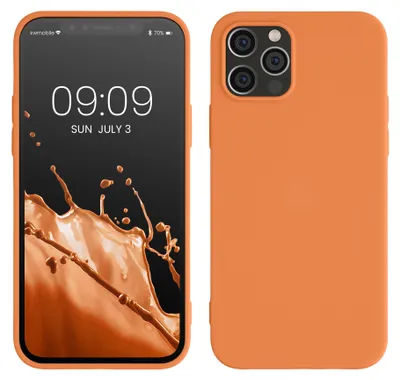 Produktbild von kwmobile Handyhülle für Apple iPhone 12 / iPhone 12 Pro Hülle - TPU Case - Kabelloses Laden - Schutzhülle Cover in Warme Aprikose