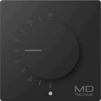 Kamerthermostat 230 V, schwarz, Heizen/Kühlen, Drehknopf