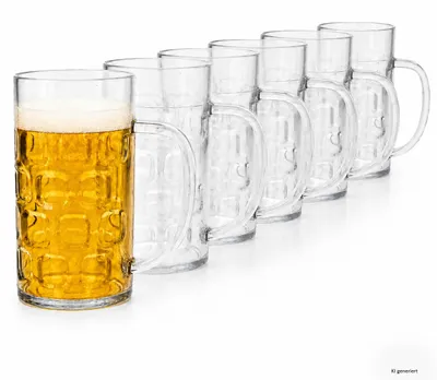 Produktbild von 6x Lord ToGo Bierkrug 0,4L Kunststoff Relief Füllstrich Henkel Humpen