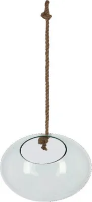 Obrázek produktu pro Esschert Design AGG113, Kulatá váza, Sklo, Juta, Hnědá, Průhledná, Vnitřní, 202 mm, 202 mm