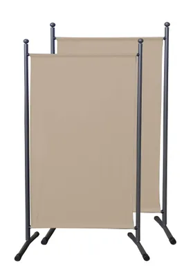 Produktbild von 2 Stück Paravent 180 x 78 cm Beige - Raumteiler Stellwand Blickdicht Innen & Außen - Garten & Balkon Sichtschutz Trennwand