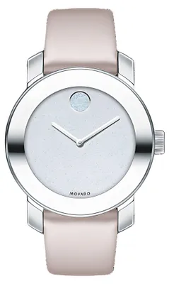 Produktbild von Movado Bold Damenuhr silber rosé Lederarmband