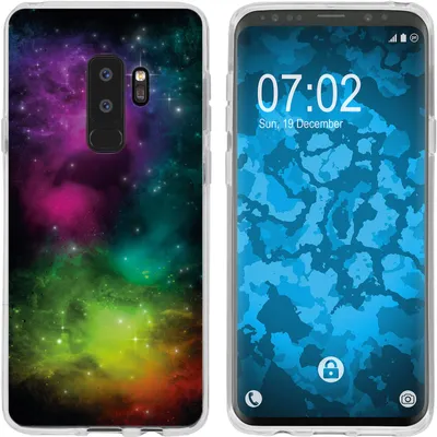 Produktbild von PhoneNatic Case kompatibel mit Samsung Galaxy S9 Plus Silikon-Hülle Space Starfield M7