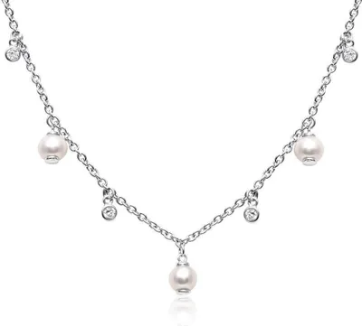 Produktbild von Damenkette aus Sterlingsilber mit Perlen und Zirkonia von JEWLIX