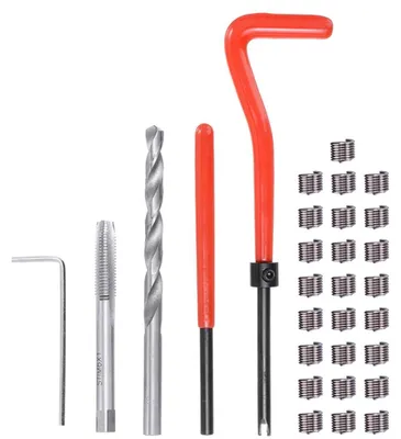 Immagine prodotto di Kit di 30 pezzi per la riparazione di filettature M6 - Set per la riparazione di auto (tipo Helicoil)