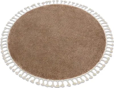 Produktbild von Teppich BERBER 9000 Kreis beige Franse berber marokkanisch shaggy braun rund 120 cm