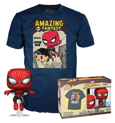 Image de Funko Pop! Figurki Marvel: Spiderman Comic Cover z T-Shirtem w Zestawie