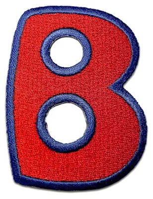 Produktbild von Buchstabe B - 6.3x4.6cm: Alphabet Buchstaben Einzeln Auswählbar - Aufnäher, Bügelbild, Aufbügler, Applikationen, Patches, Flicken, Zum Aufbügeln