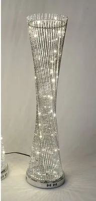 Produktbild von Lampe rund gedreht 25x100cm aus glänzendem Aluminium