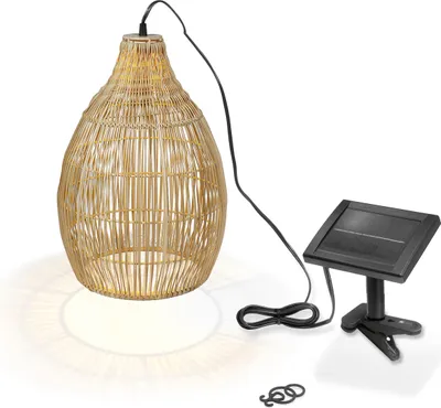 Image de esotec Suspension solaire esthétique Kairo en poly rotin IP44 résistant aux intempéries 102239
