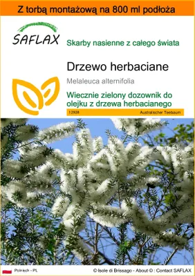 Zdjęcie produktu dla SAFLAX - Garden in the bag - Drzewo herbaciane - 400 Nasiona - Z podłożem uprawowym w praktycznej, samorozkładającej się torbie - Melaleuca alternifolia