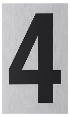 Produktbild von Metafranc Klebeschild "4" - 100x60mm Aluminium Edelstahl-Optik