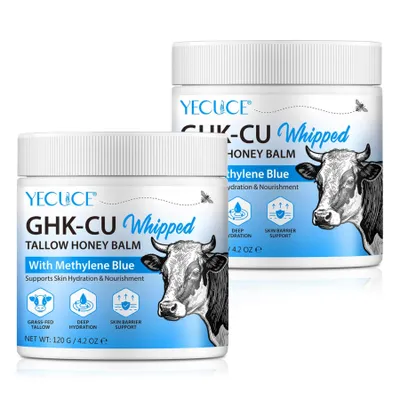 Produktbild von Hautpflege Gesicht Creme Hautcreme Beef Tallow Honey Rindertalg Balm mit GHK-CU, 2x 120g