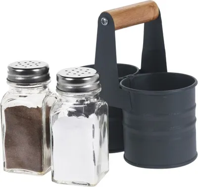 Close Up Wohnwagen Salz- & Pfefferstreuer Retro - Hellblau/Weiß Keramik Handbemalt