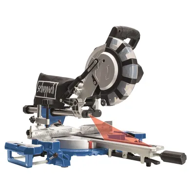Image de Scheppach HM254SPX Scie à onglets avec 2ème lame - 2200W | lame de scie Ø254mm | largeur/hauteur de coupe : 340mm x 90mm | laser inclus | supports en aluminium