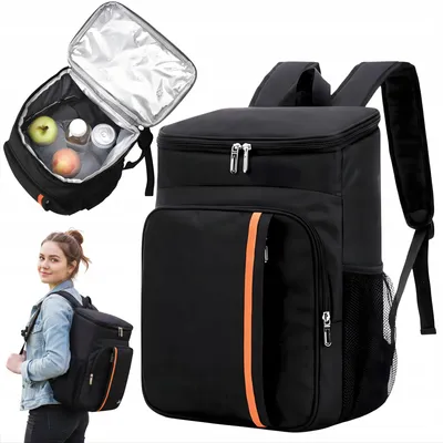 Produktbild von Kühlrucksack für Picknick - 20L - Wasserdichte Kühltasche - Schwarz