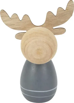 Produktbild von TrendLine Holzrentier 8 x 6,5 x 9,5 cm grau