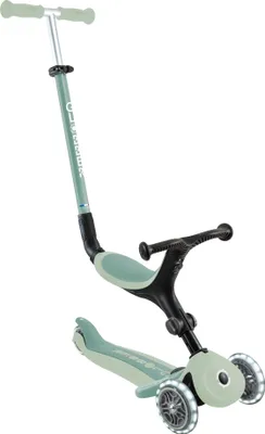 Obrázek produktu pro GLOBBER GO-UP ACTIVE LIGHTS ECO - tříkolka, balanční kolo a koloběžka 3 v 1, 120/80 mm, 3 kola, nastavitelná výška, pistáciová barva