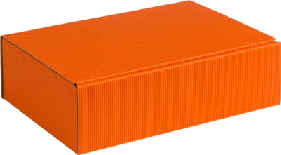 Produktbild von Geschenkbox aus offener Wellpappe, Geripptes Karton ORANGE, Format 20x14x7cm, 100 St.