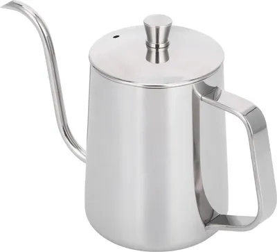600ml Kaffee-Tropfkessel 304 Edelstahl Schlanker Ausguss Verdickte Kaffeekanne mit Deckel