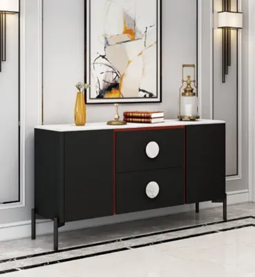 Produktbild von Designer Italienische Kommode Anrichte Schrank Regal Metall Luxus Wohn Zimmer