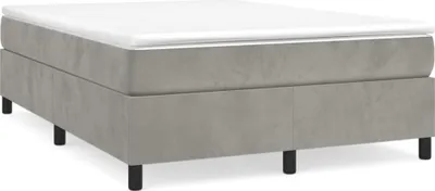 Produktbild von vidaXL Boxspringbettgestell Hellgrau 140x200 cm Samt