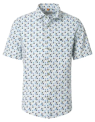 Produktbild von Redmond Übergröße Leinen-Kurzarmhemd blau-beige-weiß