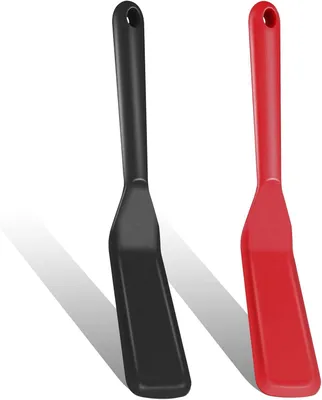 Imagen del producto de Juego de espátulas de silicona, de 2 piezas, resistentes al calor, con orificio para colgar, para la cocina