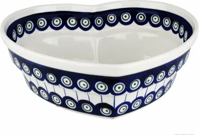 Produktbild von Original Bunzlauer Keramik 1,5 Liter Herzschüssel Deko Schale Herz Schüssel  Motiv Backform 21,9cm x 7,7cm im Design 8