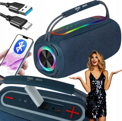 Produktbild von Großer kabelloser Lautsprecher 20W Bluetooth 5.1 TWS, FM-Radio, RGB, USB-C IPX6