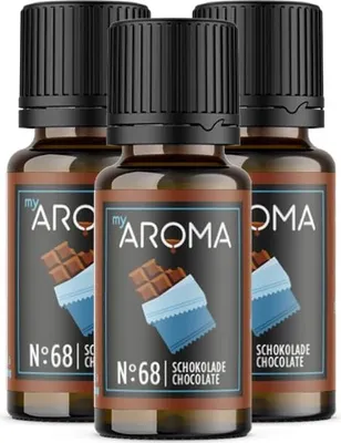 Produktbild von myAROMA Flavour Drops – Schokolade 3x10ml, Zuckerfrei, Kalorienfrei & Vegan, Natürlich ohne Künstliche Farbstoffe für Backen & Mehr