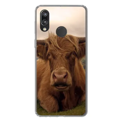 Produktbild von MuchoWow® Handyhülle Schutzhülle Hülle für Huawei P20 Lite (2020) Schottischer Highlander - Tiere - Berg Silikon Softcase Handy Hülle - Kartenhalter