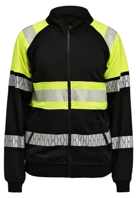 Produktbild von Jobman Sweatshirt Jacke/ Sweatjacke HiVis 5225 Schwarz/Gelb L