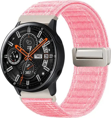 Produktbild von Smartwatch Armband für Samsung Galaxy Watch Active 40mm Nylon Textil Band Ersatzband Wechselband Magnetverschluss flexibel atmungsaktiv Rosa