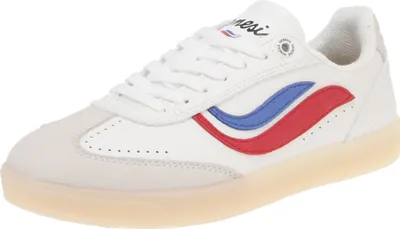 Produktbild von Genesis G-Volley Damensneaker, Chrome 6-freies Leder, White/Red/Blue - Damenschuhe Top Trends, Weiß, chrome 6-freies leder