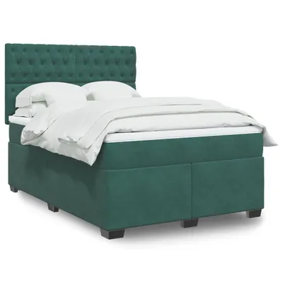 Produktbild von Maison Exclusive - Boxspringbett mit Matratze Dunkelgrün 160x200 cm Samt
