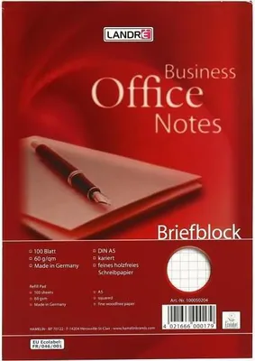 Produktbild von Briefblock Office A5 100 Blatt 70 g/qm kariert