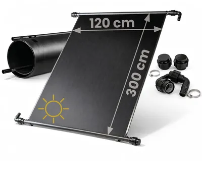 Produktbild von HAF Solarkollektor Poolheizung (2x 300x120cm) – Sonnenenergie für Gartenpool, Heizmatte um 40m³ Wasser mit Solar 6°C zu erwärmen (Ohne Solarweiche)