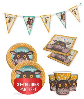 Produktbild von Grüffelo 37-tlg. Party Set Kindergeburtstag Deko mit Tellern Bechern Servietten