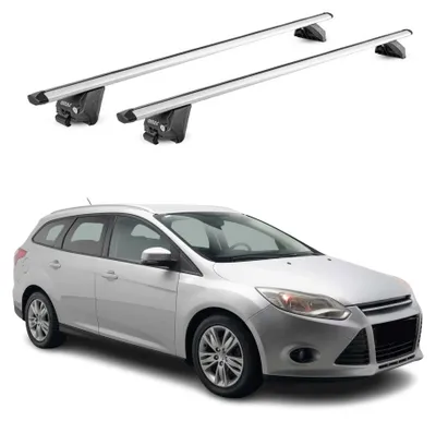Produktbild von Dachträger Grundtäger für Ford Focus III IV 2011-2025 100kg Alu Silber 2 tlg ABE, KI-generiertes Bild