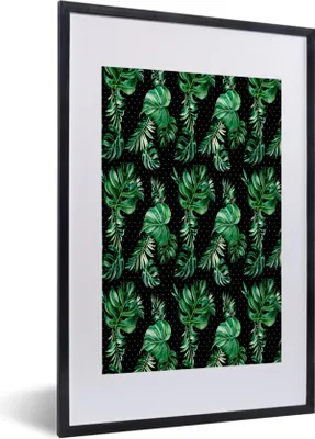 Produktbild von MuchoWow® MuchoWow® Gerahmtes Poster Blumen - Blätter - Monstera 40x60 cm - Poster mit zchwarzem Bilderrahmen - Poster in Rahmen