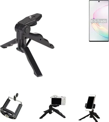 Produktbild von K-S-Trade Stativ Tisch-Ständer Dreibein Handy-Stativ Ständer kompatibel mit Samsung Galaxy Note10+ 5G Exynos Mini-Stativ Smartphone Tripod