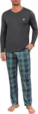 Produktbild von Baumwoll-Pyjama-Set für Herren, zweiteilig mit langen Ärmeln und langer Hose, Größen S bis 4XL