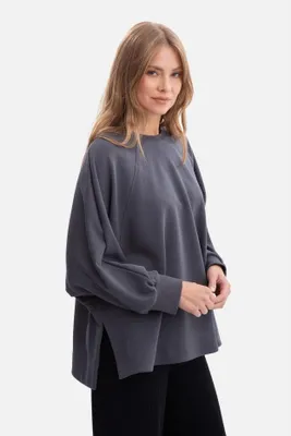 Zdjęcie produktu dla BeWear Damska bluza z kapturem bez zapięcia Carage B306 szara L/XL
