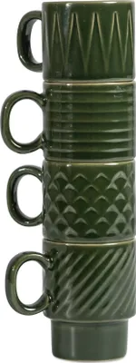 Zdjęcie produktu dla Filiżanki do espresso Sagaform Coffee & More, 4 szt., zielone, ceramika, 0,1 l
