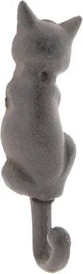 Obrázek produktu pro Nástěnný háček ve tvaru kočky, kov, rozměry 5x3x17 cm, barva hnědá, značka Clayre & Eef, model 6Y3045