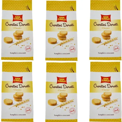 Produktbild von 6x San Carlo Crostini Dorati Salzgebäck salziger Snack knuspriger Crouton 200g